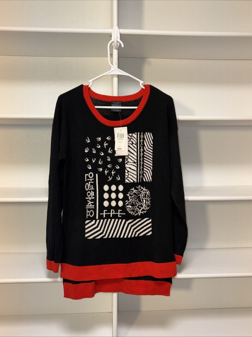 Licensed Twenty One Pilots Blurryface Intarsia Sweater Large (16) NWT